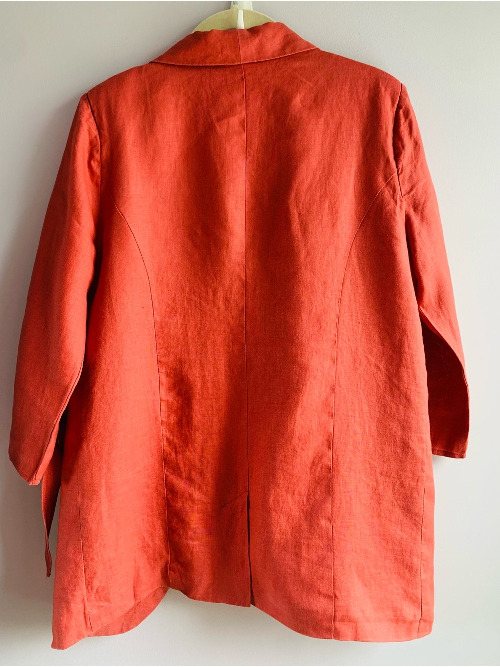 Mi Ami Linen Blazer Jacket Terracotta Open Front Retro Business Casual EUC Small - Picture 5 of 8